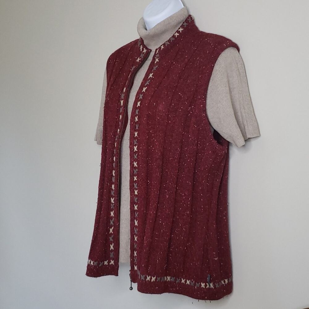 Woolrich Women's Grandmacore Y2K Wool Blend Sweater Vest Large Cottagecore Cozy